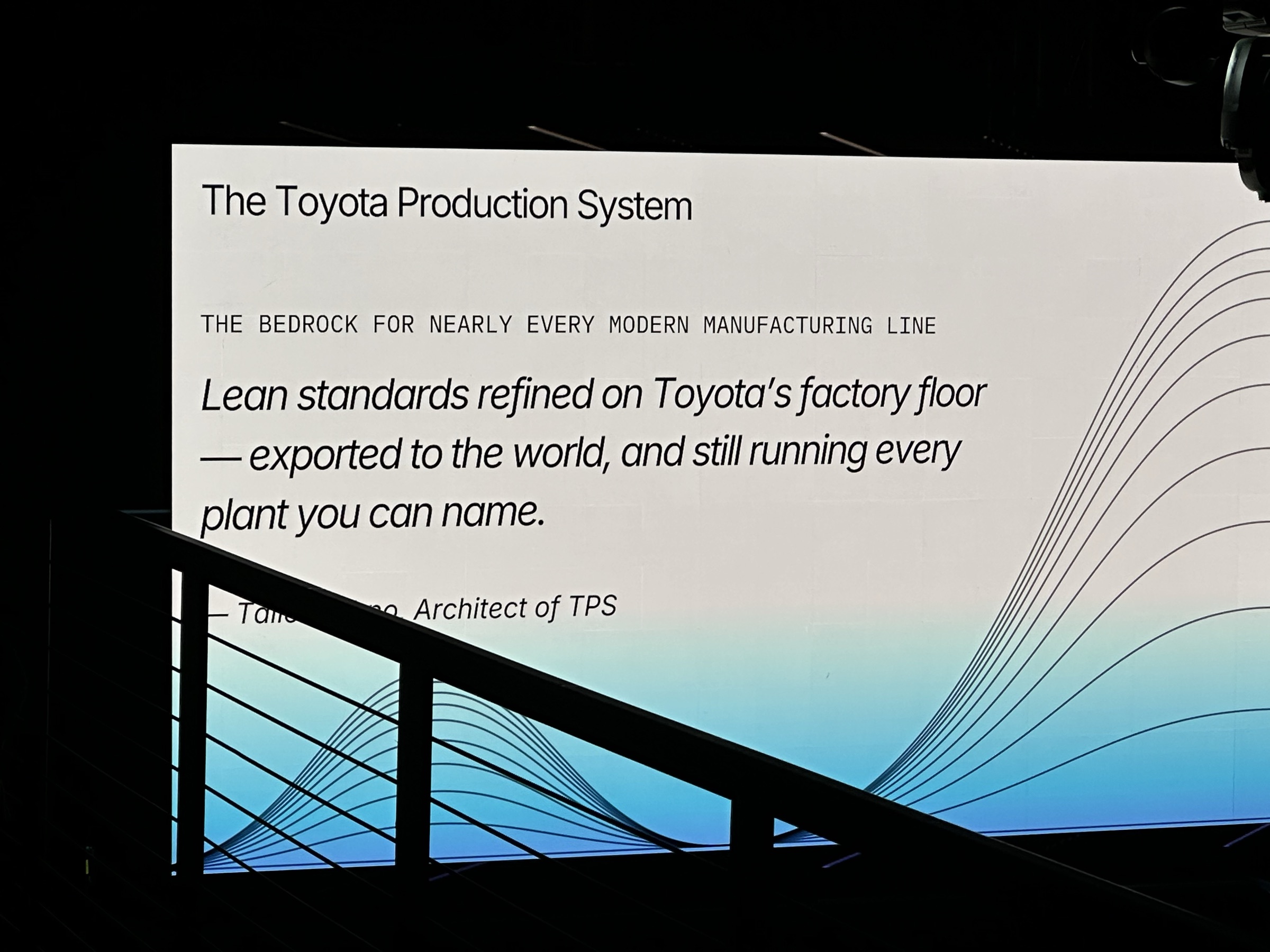 Toyota slide quoting Taiichi Ohno on the Toyota Production System