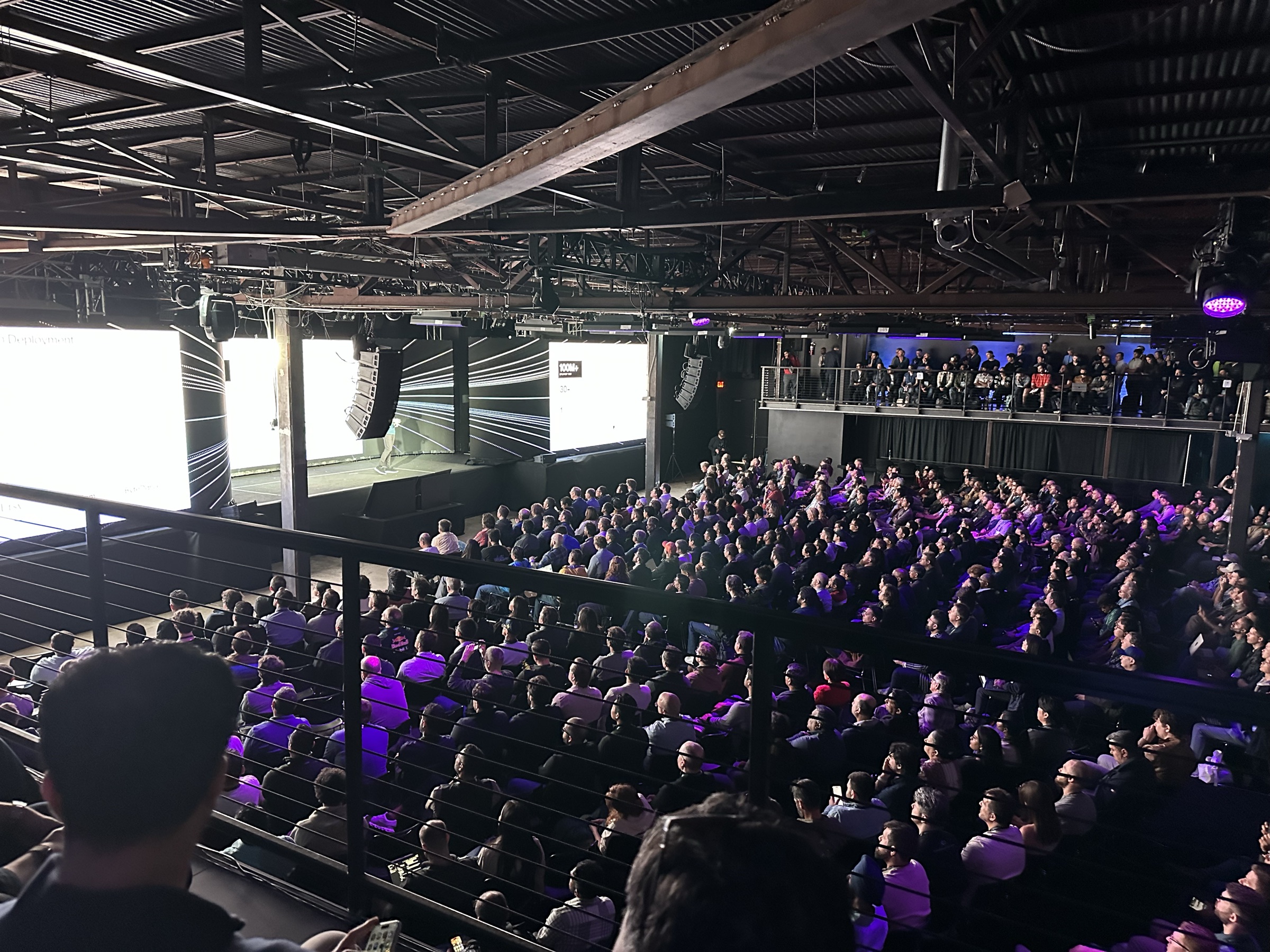 A packed house at LangChain Interrupt 2026 in San Francisco, seen from the balcony during the Day 1 keynote